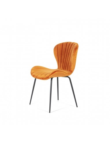 CADEIRA DE DESIGN METAL / VELUDO, CONCHA.
