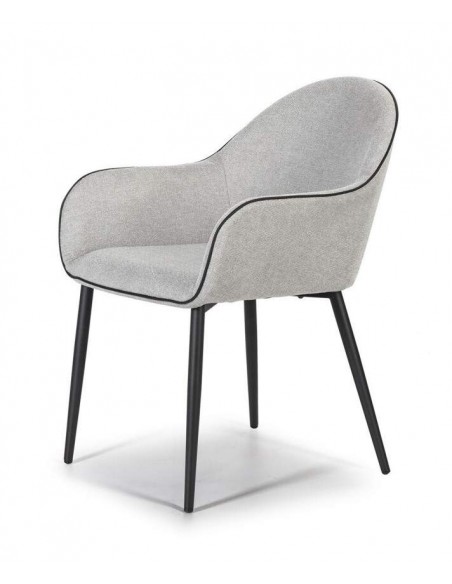 SILLA CON BRAZOS KONIE, tela, metal