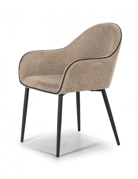 Cadeira com braços KONIE, tecido, metal