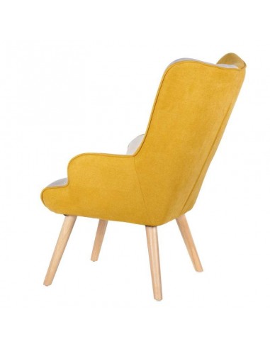 Butaca nórdica Florida, tela patchwork, madera