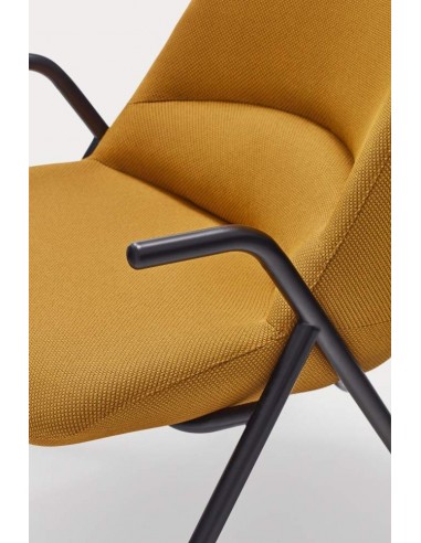 Teulat Sillón de diseño DINS alto, tela, metal