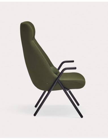 Teulat Sillón de diseño DINS alto, tela, metal