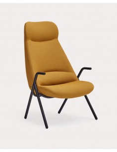 Teulat Poltrona de design DINS alta, tecido, metal