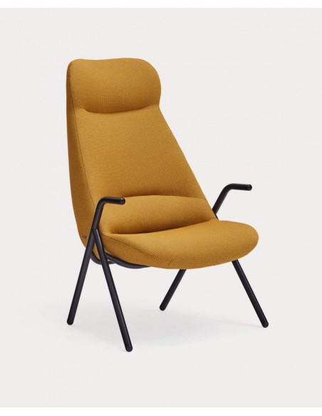 Teulat Poltrona de design DINS alta, tecido, metal