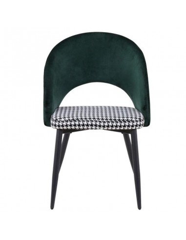 Silla Gael, mid Century, tapizado verde con pata de gallo
