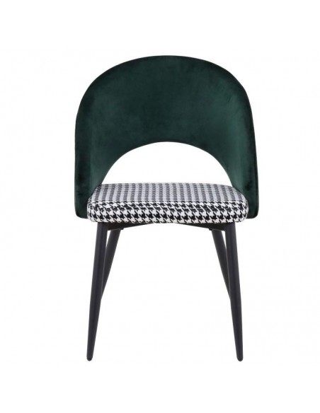 Silla Gael, mid Century, tapizado verde con pata de gallo
