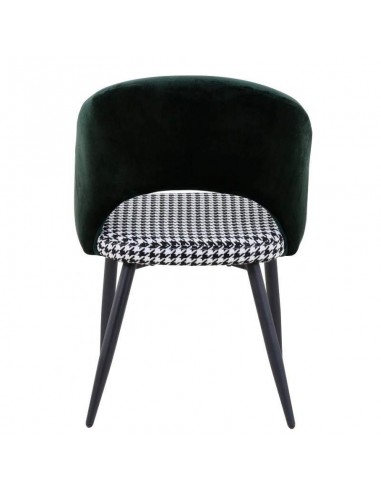 Silla Gael, mid Century, tapizado verde con pata de gallo