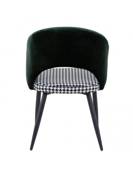 Cadeira Gael, Mid Century, estofado verde com pé de galinha