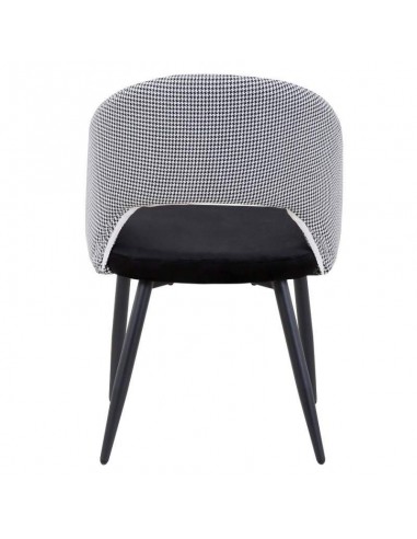 Silla Gael, mid Century, tapizado pata de gallo negro