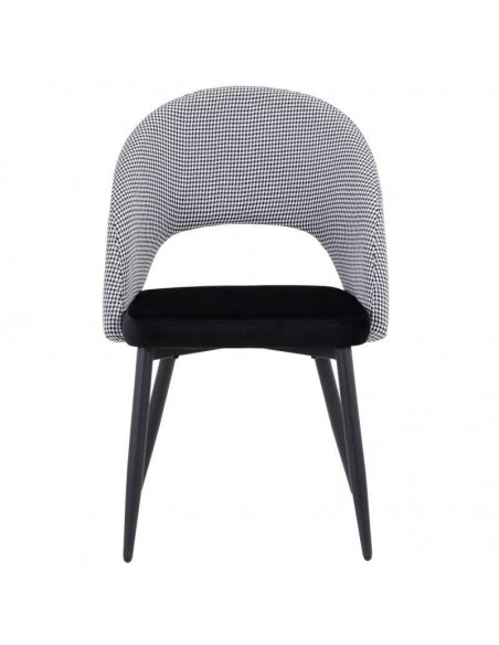 Silla Gael, mid Century, tapizado pata de gallo negro