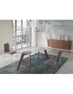 Angel Cerdá 1031, Mesa Comedor de Diseño 160x95, cristal, nogal 2
