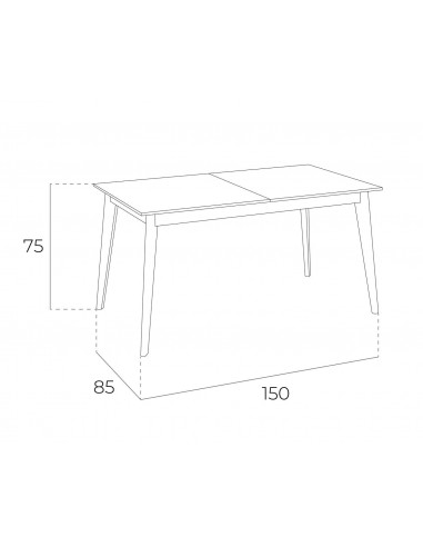 Anjo Cerdá mesa de jantar extensível nogueira 150 (200) x85