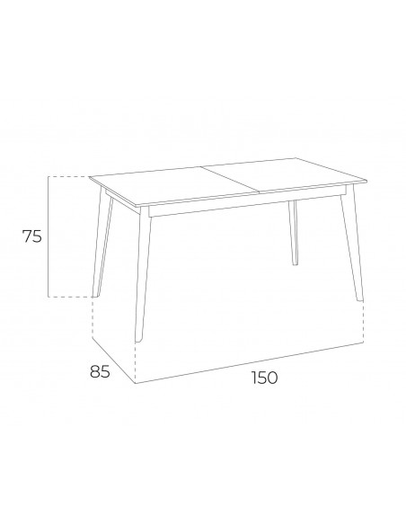 Angel Cerdá MESA COMEDOR EXTENSIBLE NOGAL 150(200)x85 Angel Cerdá MESA COMEDOR EXTENSIBLE NOGAL 150(200)x85