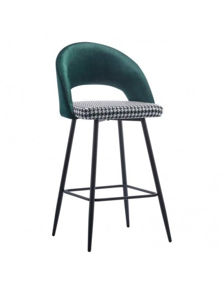 Banquinho CLEO, metal, estofado verde com Houndstooth. Banquinho CLEO, metal, estofado verde com Houndstooth.