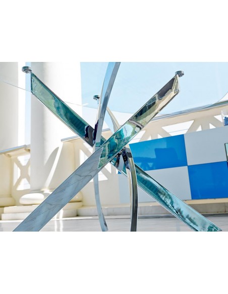 Mesa de design maré 150X90, vidro, cromada Mesa de design maré 150X90, vidro, cromada