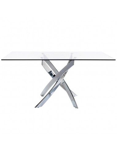 Mesa de design maré 150X90, vidro, cromada