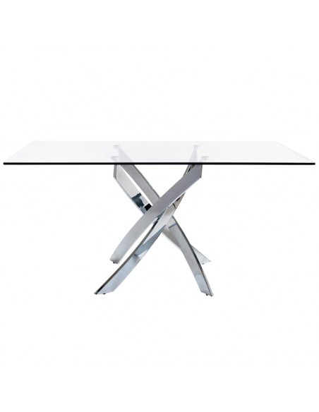 Mesa de design maré 150X90, vidro, cromada Mesa de design maré 150X90, vidro, cromada