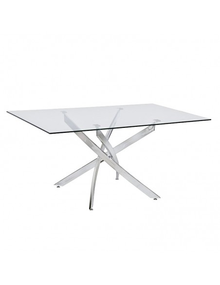 Mesa de diseño MAREA 150x90, cristal, cromada