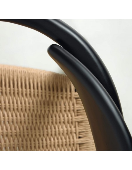 GLYNIS Silla de madera maciza de eucaliptus acabado negro . GLYNIS Silla de madera maciza de eucaliptus acabado negro .