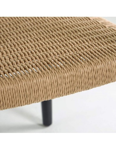 GLYNIS Silla de madera maciza de eucaliptus acabado negro .