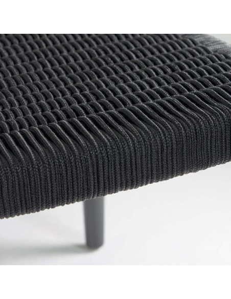 GLYNIS Silla de madera maciza de eucaliptus acabado negro .