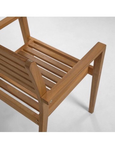 Silla de exterior Hanzel de madera maciza de acacia 100%.