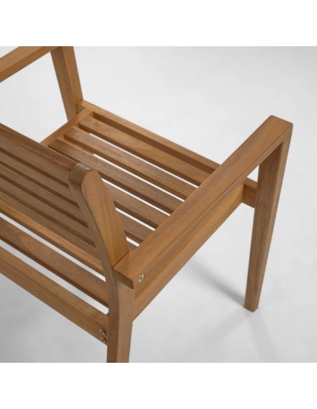 Silla de exterior Hanzel de madera maciza de acacia 100%. Silla de exterior Hanzel de madera maciza de acacia 100%.