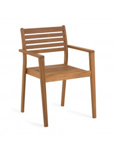 Silla de exterior Hanzel de madera maciza de acacia 100%.