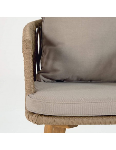 Silla Hemilce de cuerda beige y patas de madera maciza de acacia 100%. Silla Hemilce de cuerda beige y patas de madera maciza de acacia 100%.
