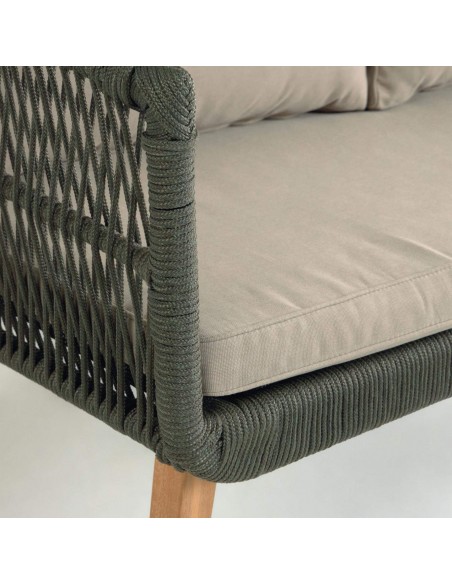 Conjunto Inti de sofá 2 lugares e 2 cadeiras de corda verde. Conjunto Inti de sofá 2 lugares e 2 cadeiras de corda verde.