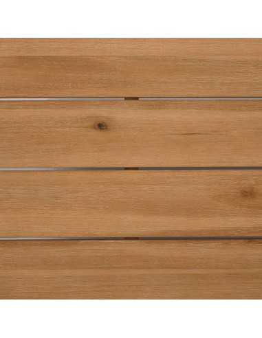 Set Flaviina de sofá rinconero 5 plazas y mesa de madera maciza acacia 100%.