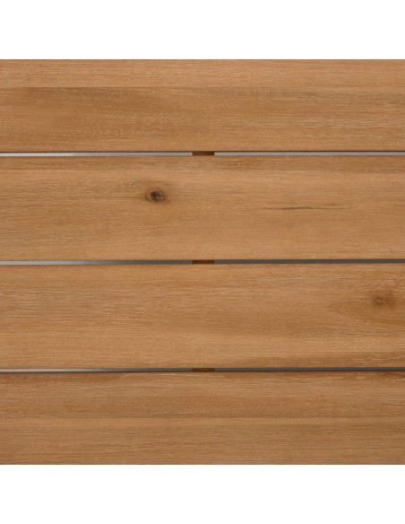 Set Flaviina de sofá rinconero 5 plazas y mesa de madera maciza acacia 100%.