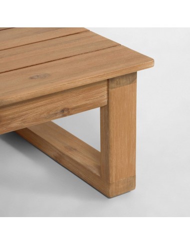 Set Flaviina de sofá rinconero 5 plazas y mesa de madera maciza acacia 100%.