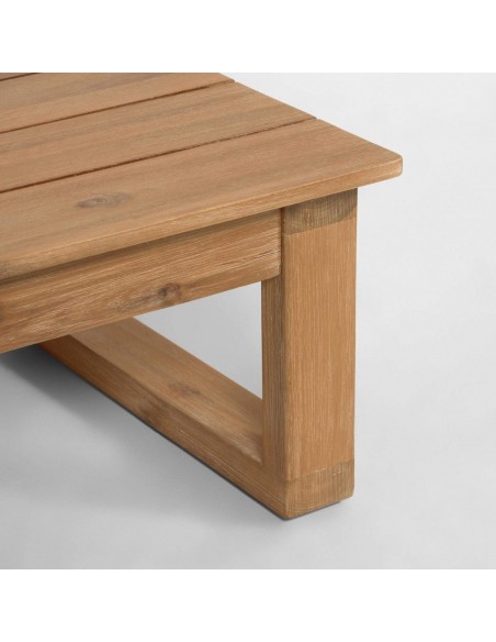 Set Flaviina de sofá rinconero 5 plazas y mesa de madera maciza acacia 100%.