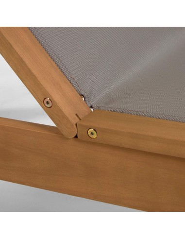 Tumbona de exterior Caterin tejido y madera maciza eucalipto 100%.