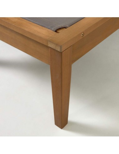 Tumbona de exterior Caterin tejido y madera maciza eucalipto 100%.