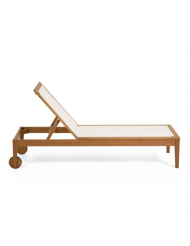 Tumbona de exterior Caterin tejido y madera maciza eucalipto 100%.