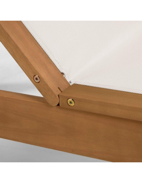 Tumbona de exterior Caterin tejido y madera maciza eucalipto 100%. Tumbona de exterior Caterin tejido y madera maciza eucalipto 100%.