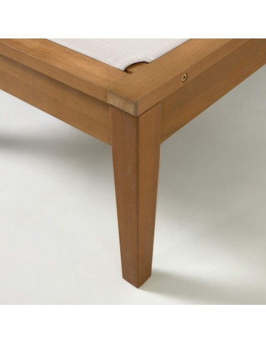 Tumbona de exterior Caterin tejido y madera maciza eucalipto 100%.