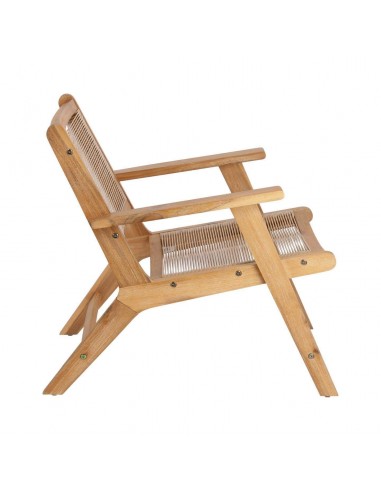 Sillón para exterior, Geralda madera maciza acacia 100% con acabado natural u oscuro.