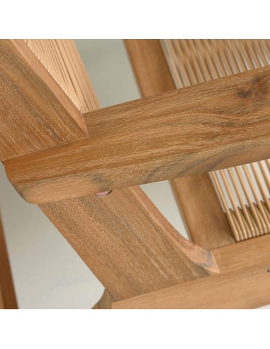 Sillón para exterior, Geralda madera maciza acacia 100% con acabado natural u oscuro.