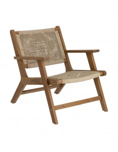 Sillón para exterior, Geralda madera maciza acacia 100% con acabado natural u oscuro. 2