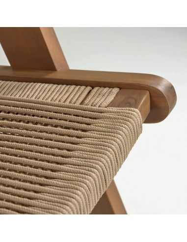 Sillón para exterior, Geralda madera maciza acacia 100% con acabado natural u oscuro.