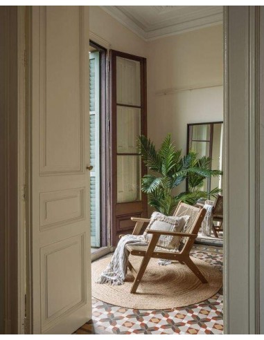 Sillón para exterior, Geralda madera maciza acacia 100% con acabado natural u oscuro.