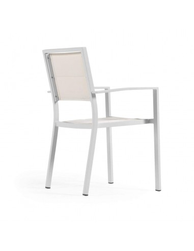 Silla de exterior Sirley de aluminio y textilene blanco o negro.