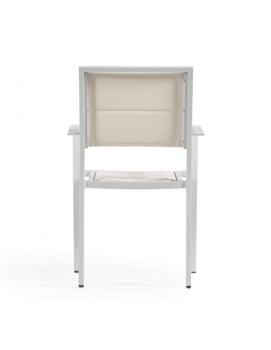 Silla de exterior Sirley de aluminio y textilene blanco o negro.