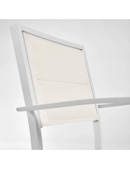 Silla de exterior Sirley de aluminio y textilene blanco o negro. Silla de exterior Sirley de aluminio y textilene blanco o negro.