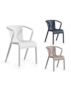 Silla con brazos exterior GOLU, apilable, polipropileno