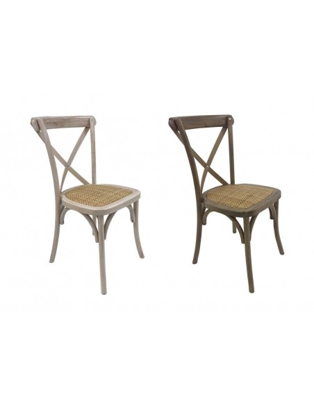 Silla CROSS Bistro, apilable, haya, asiento de ratán