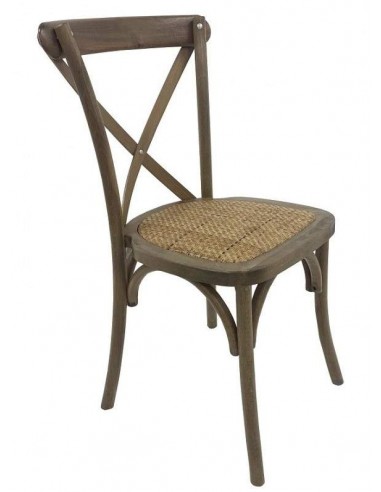 Silla CROSS Bistro, apilable, haya, asiento de ratán